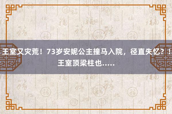 王室又灾荒！73岁安妮公主撞马入院，径直失忆？！王室顶梁柱也.....