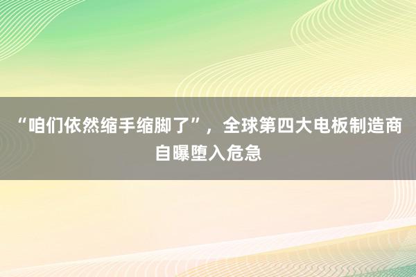 “咱们依然缩手缩脚了”，全球第四大电板制造商自曝堕入危急