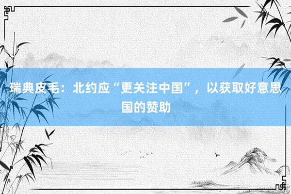 瑞典皮毛：北约应“更关注中国”，以获取好意思国的赞助