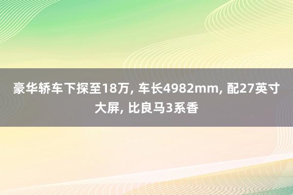 豪华轿车下探至18万, 车长4982mm, 配27英寸大屏, 比良马3系香