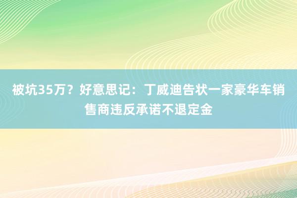 被坑35万？好意思记：丁威迪告状一家豪华车销售商违反承诺不退定金