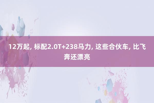 12万起, 标配2.0T+238马力, 这些合伙车, 比飞奔还漂亮