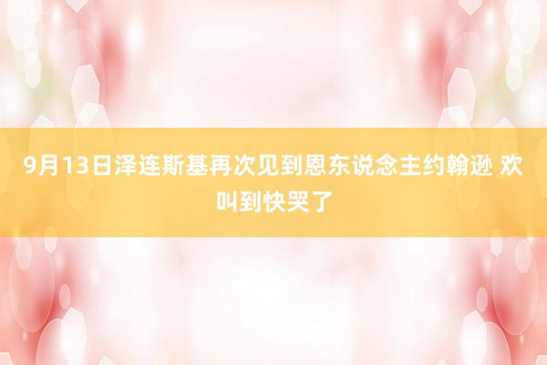 9月13日泽连斯基再次见到恩东说念主约翰逊 欢叫到快哭了